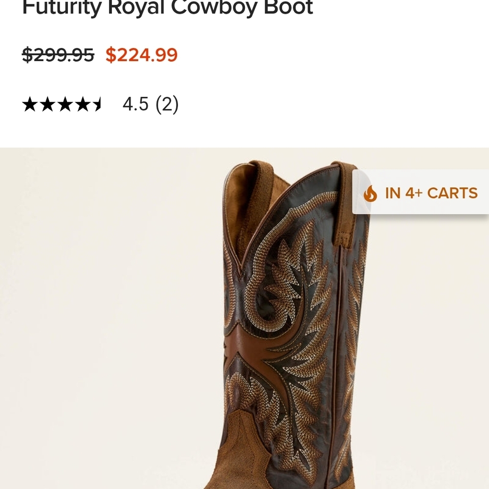 Ariat Futurity Royal Cowboy Boot - Brown and Tan - Picture 5 of 6